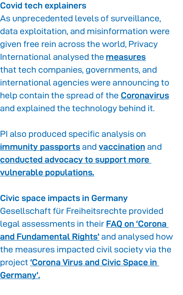Covid tech explainers As unprecedented levels of surveillance, data exploitation, and misinformation were given free    
