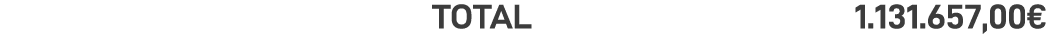    TOTAL      1 131 657,00 