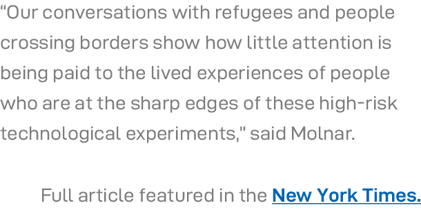  Our conversations with refugees and people crossing borders show how little attention is being paid to the lived exp   