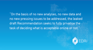 LEAK: European Commission’s reckless draft Recommendation on "illegal