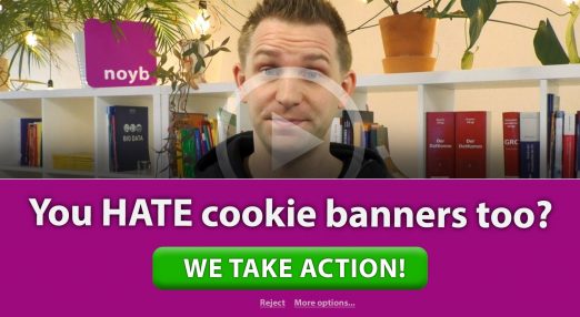 A banner reading "You hate cookie banners too? We take action!"