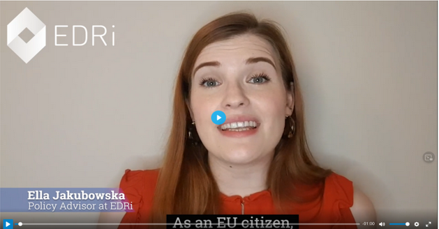 A capture of Ella's video about the importance of signing the ECI. Click on the image to be taken to YouTube to watch the video.