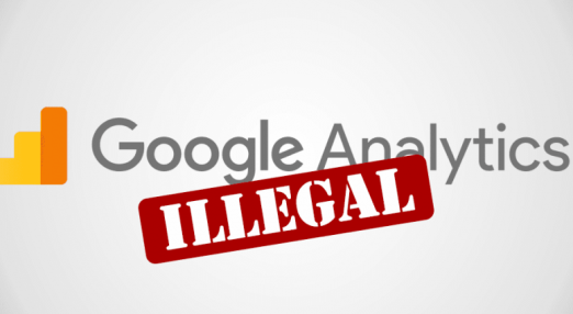 Google Analytics logo with Illegal stamped on it