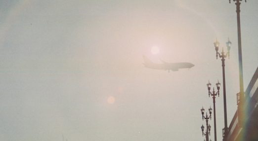 A photo of a plane passing by
