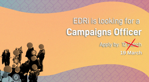 EDRi is looking for a Campaigns Officer: deadline extended