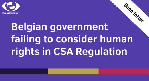 Belgian government failing to consider human rights in CSA regulation