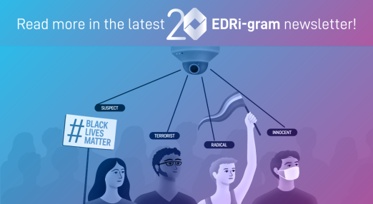 Illustration with four people who are categorized by a camera. Read more in the latest EDRigram newsletter!