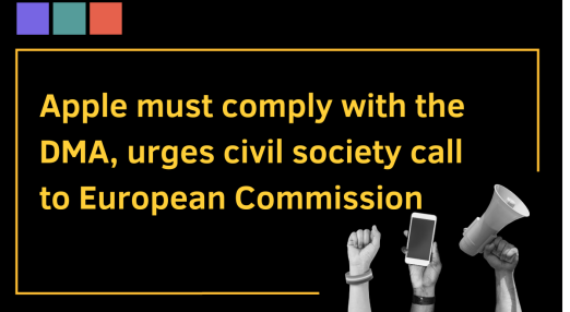 "Apple must comply with the DMA, urges civil society call to European Commission"