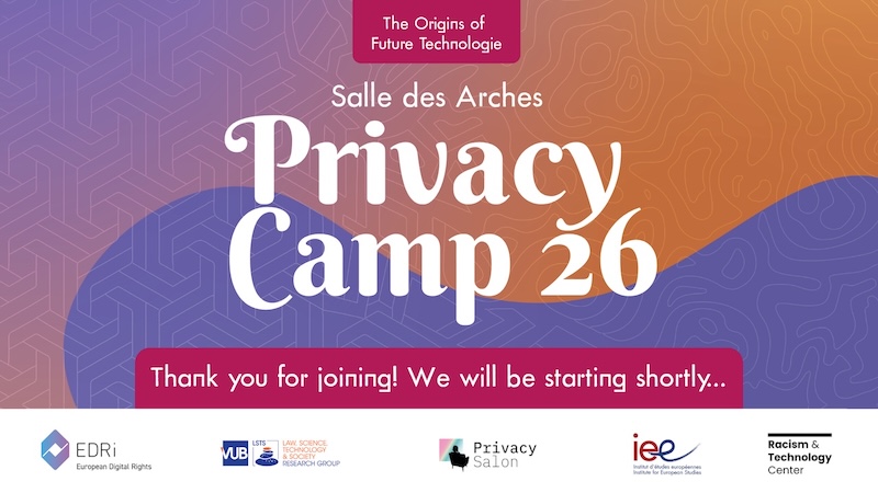 PrivacyCamp 2026 Salle des Arches room link to YouTube stream